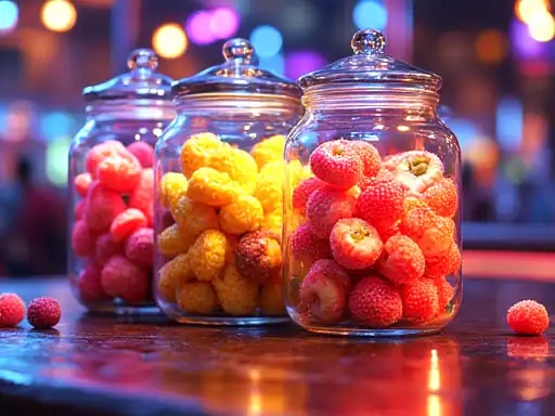 Jammin Jars slot screenshot – fruit grid sticky wilds mechanic
