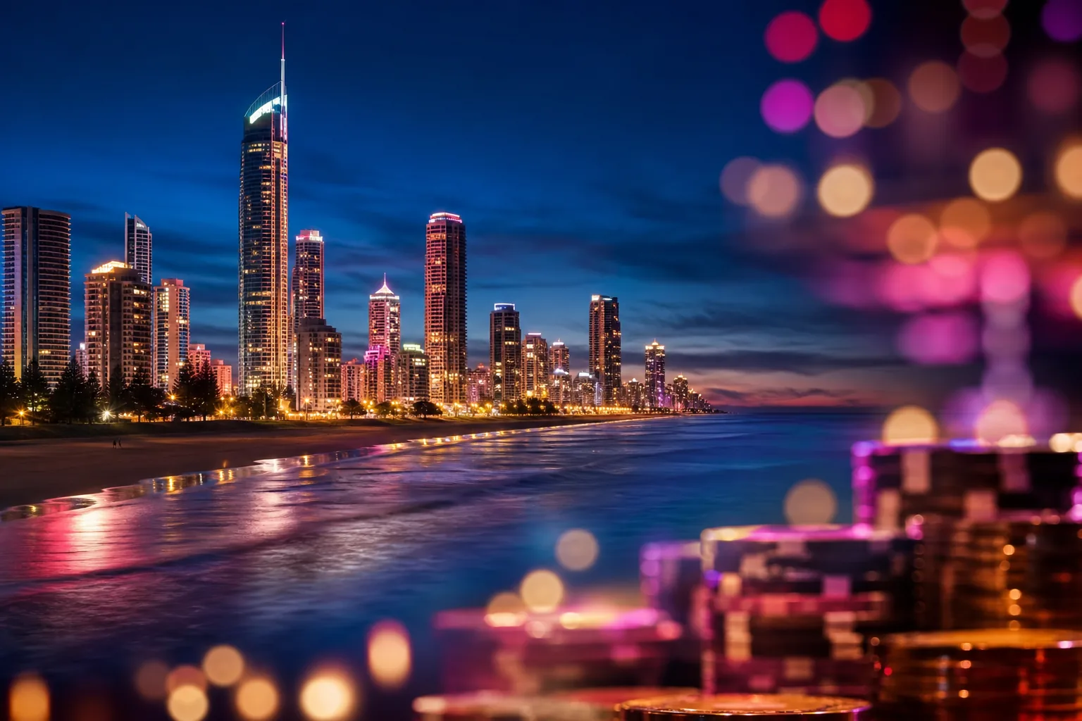 Editorial city guide graphic for A Big Candy Casino readers in Gold Coast, QLD