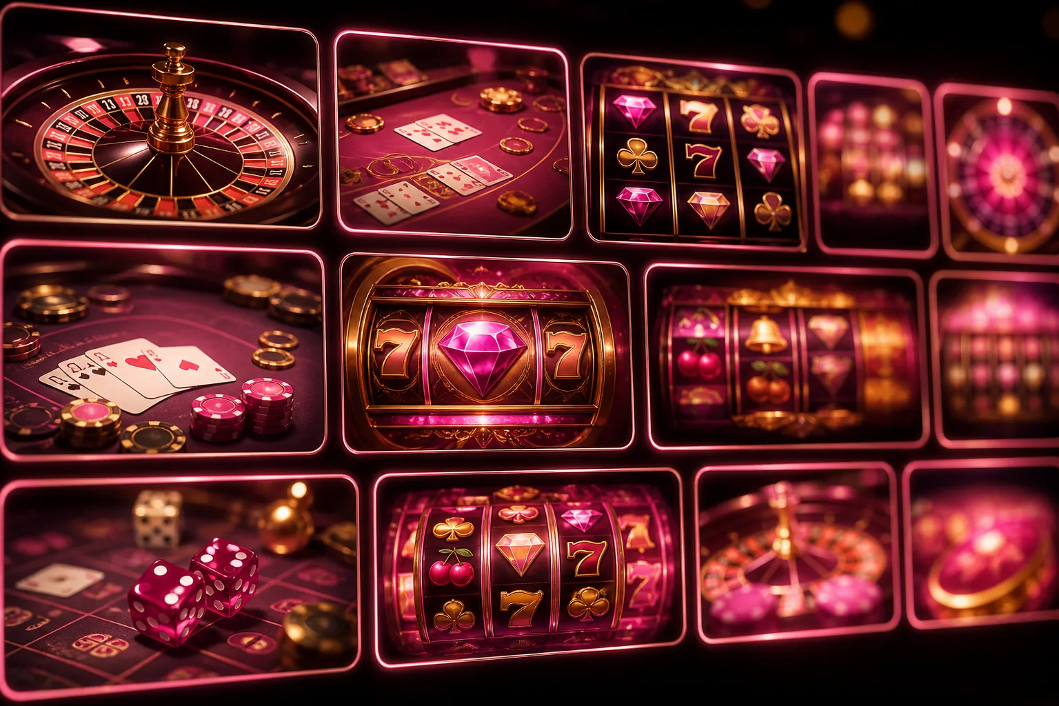 Table and live game categories in a A Big Candy Casino-style lobby