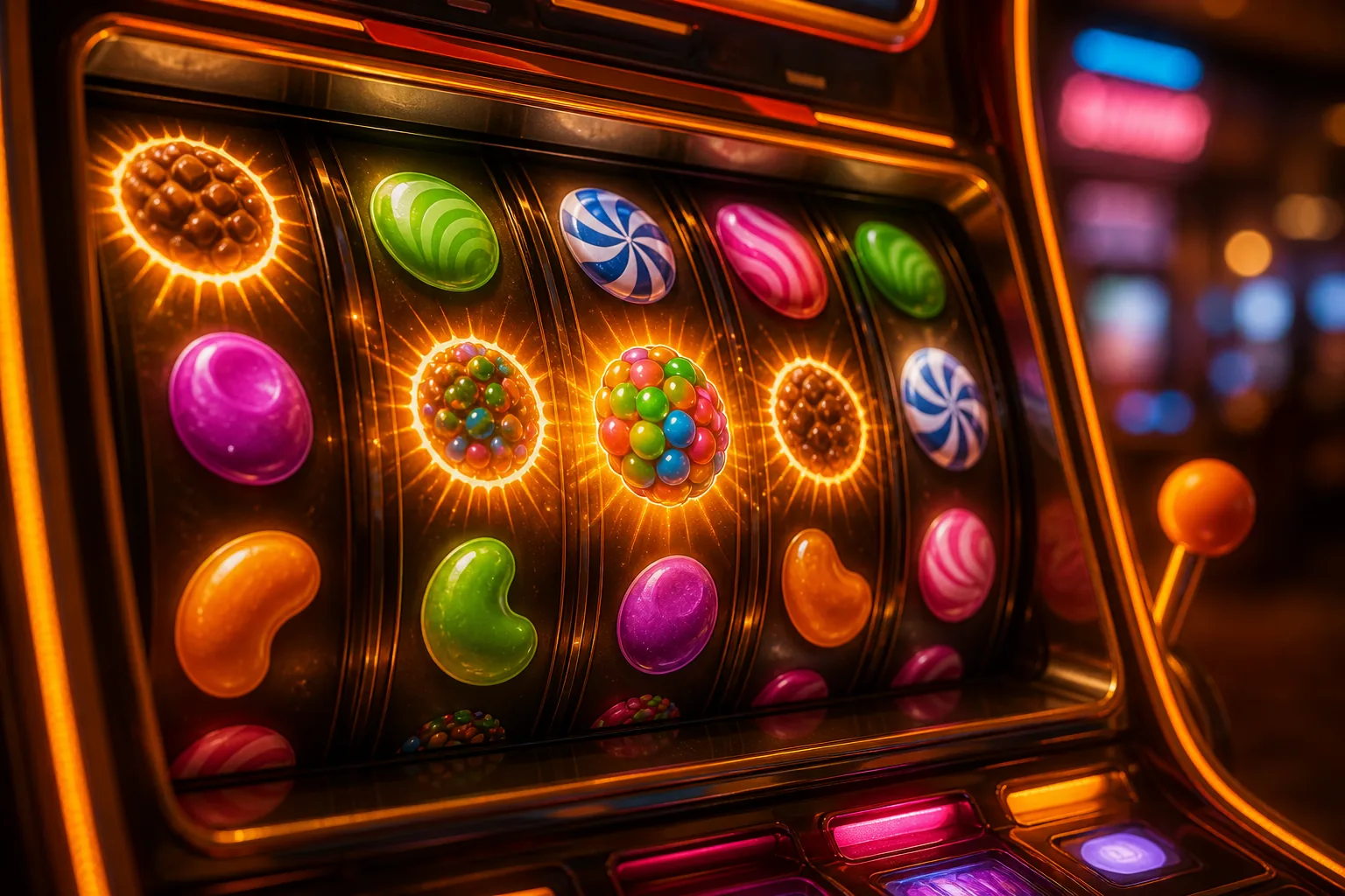 Pokies features artwork for A Big Candy Casino